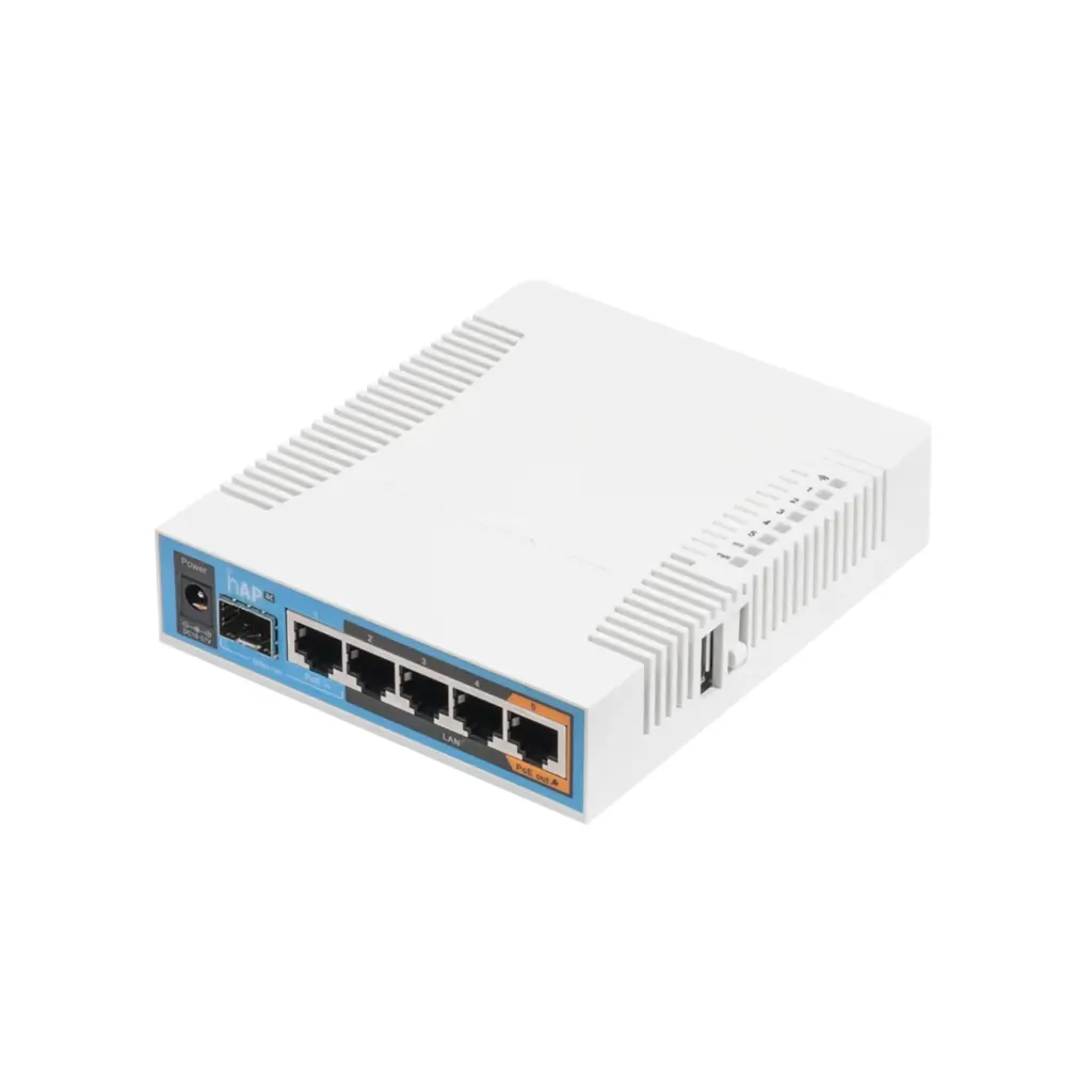 [RB962UiGS-5HacT2HnT] Mikrotik RB962UiGS-5HacT2HnT hAP ac with 720MHz CPU, 128MB RAM, 5x Gigabit LAN, built-in 2.4Ghz 802.11b/g/n three chain wireless with integrated antennas, built-in 5Ghz 802.11ac three chain wireless with integrated antenna, SFP cage, USB, desktop case, PSU, RouterOS L4