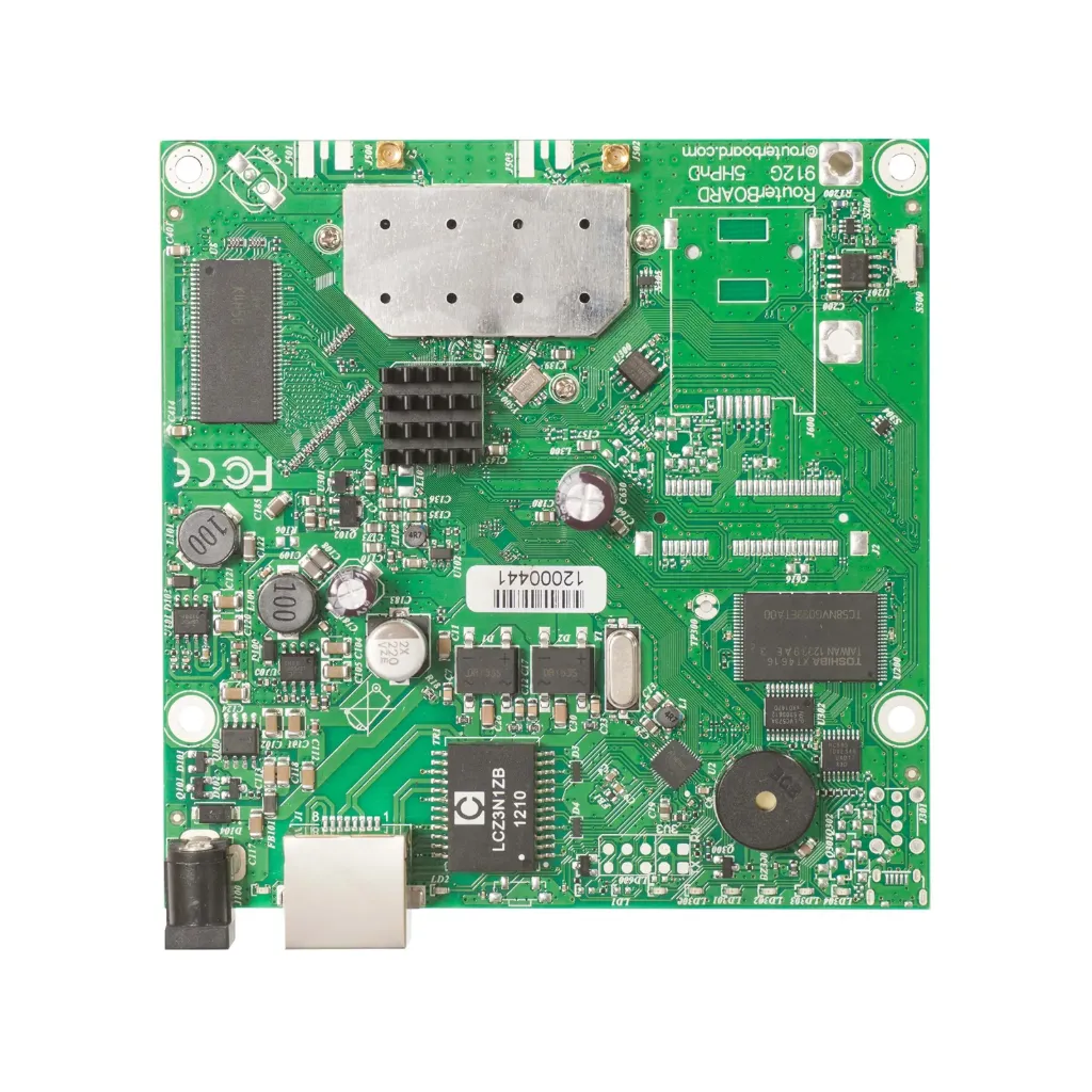 [RB911G-5HPnD] Mikrotik RB911G-5HPnD RouterBOARD 911G with 600Mhz Atheros CPU, 32MB RAM, 1xGigabit LAN, built-in 5Ghz 802.11a/n 2x2 two chain wireless, 2xMMCX connectors, RouterOS L3