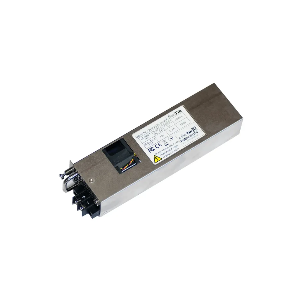 Mikrotik PW48V-12V150W Hot Swap ±48Vdc to 12Vdc 150W telecom power supply for CCR1072-1G-8S+, CCR2216-1G-12XS-2XQ, CRS518-16XS-2XQ-RM