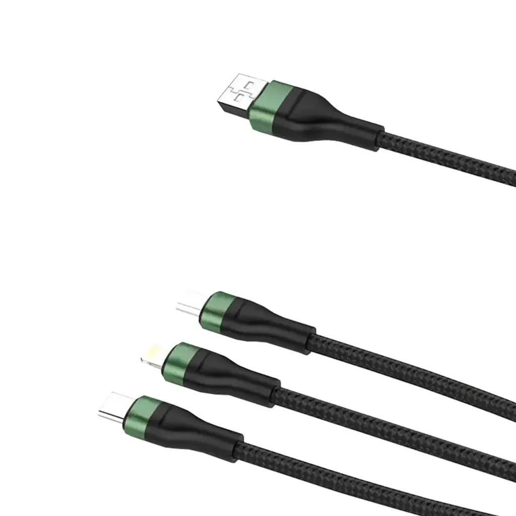 X78 1.2M 3-in-1 Metal Head Braided Cable (66W)