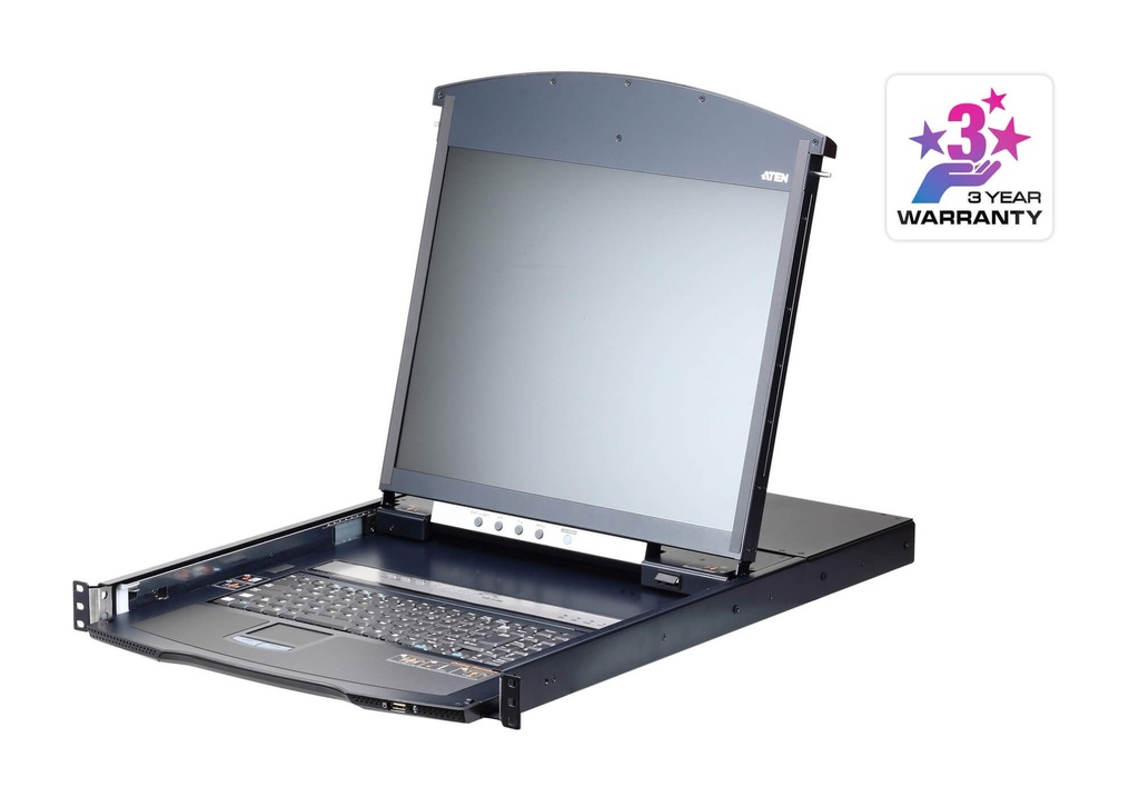 ATEN KL1108VN-AXA-AG / 8-Port Cat 5 Dual Rail 19" LCD KVM over IP Switch with Virtual Media and with US English keyboard