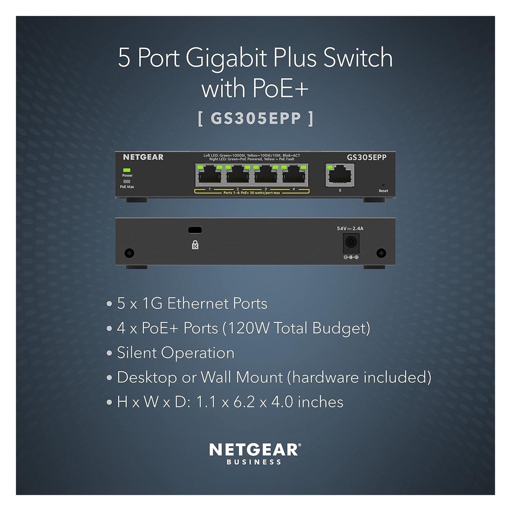Netgear GS305-300EUS   5PT GE Unmanaged Switch