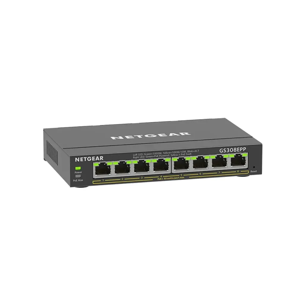 Netgear GS308EPP-100EUS   8PT GE PoE+ Easy Smart Managed Plus Switch  (123W)