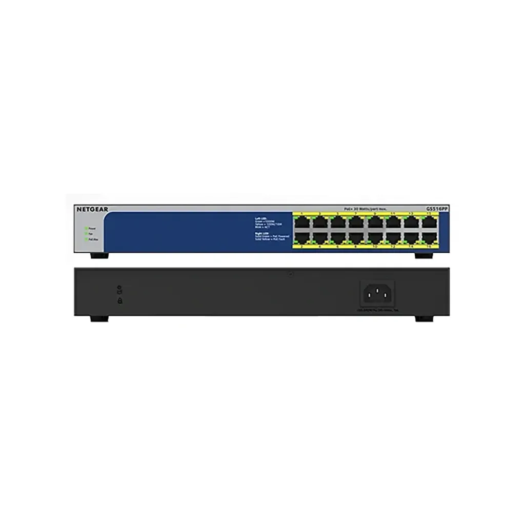 Netgear GS516PP-100EUS   16PT GE POE+ Unmg. Switch (260W) RM