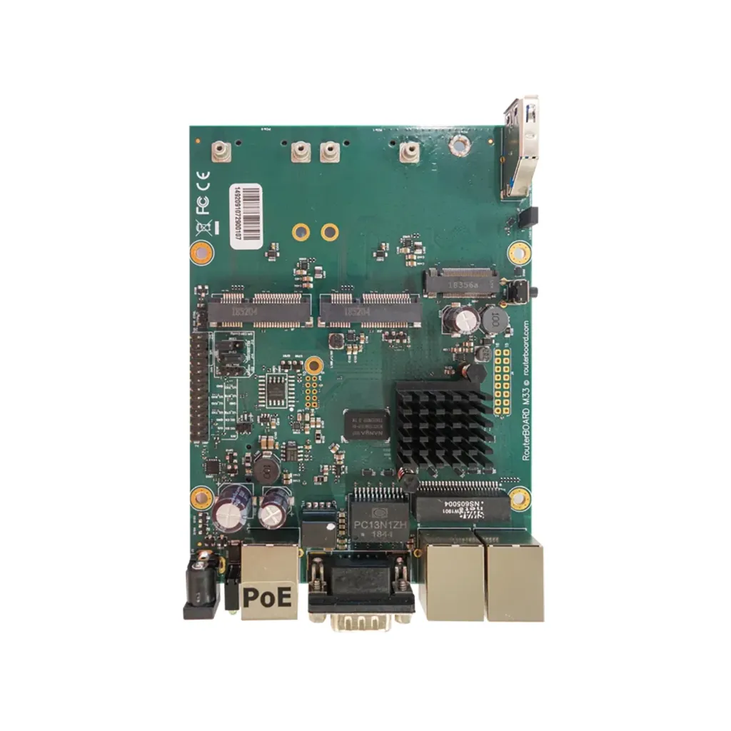 [RBM33G] Mikrotik RBM33G RouterBOARD M33G with Dual Core 880MHz CPU, 256MB RAM, 3x Gbit LAN, 2x miniPCI-e, 2x SIM slots, USB, microSD slot, M.2 slot, RouterOS L4